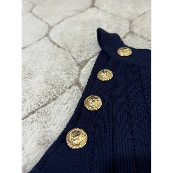 DAIMARAN Paris Women's Matching Set 2 Pieces Tank Top + Ruffle Short Navy Blue S - Picture 3 of 10